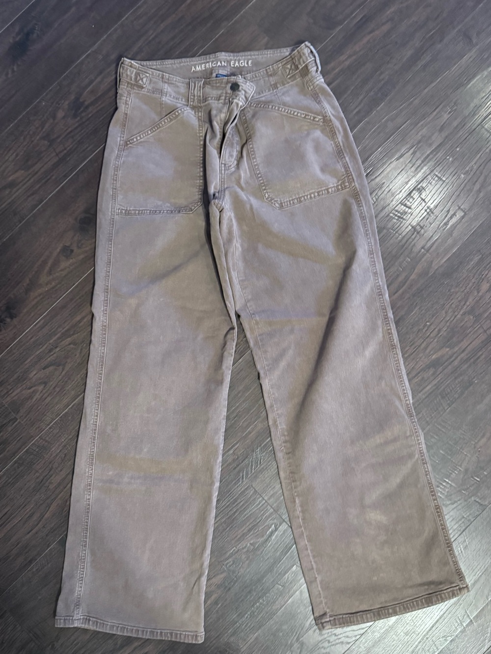 American Eagle Outfitters Women’s Corduroy Wide-Leg Pants in Taupe